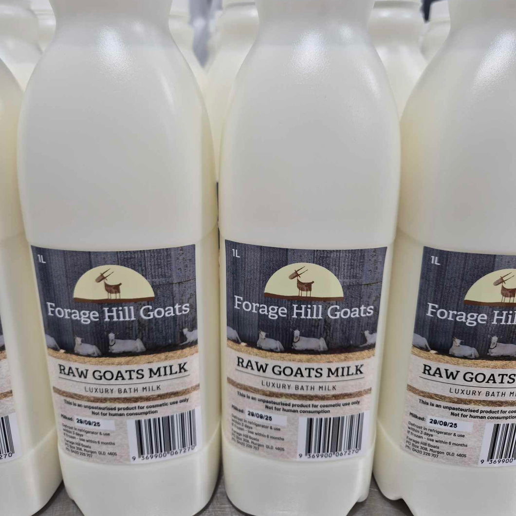 RAW GOATS MILK *1L FROZEN - GRASS FED (FORAGE HILL GOATS)